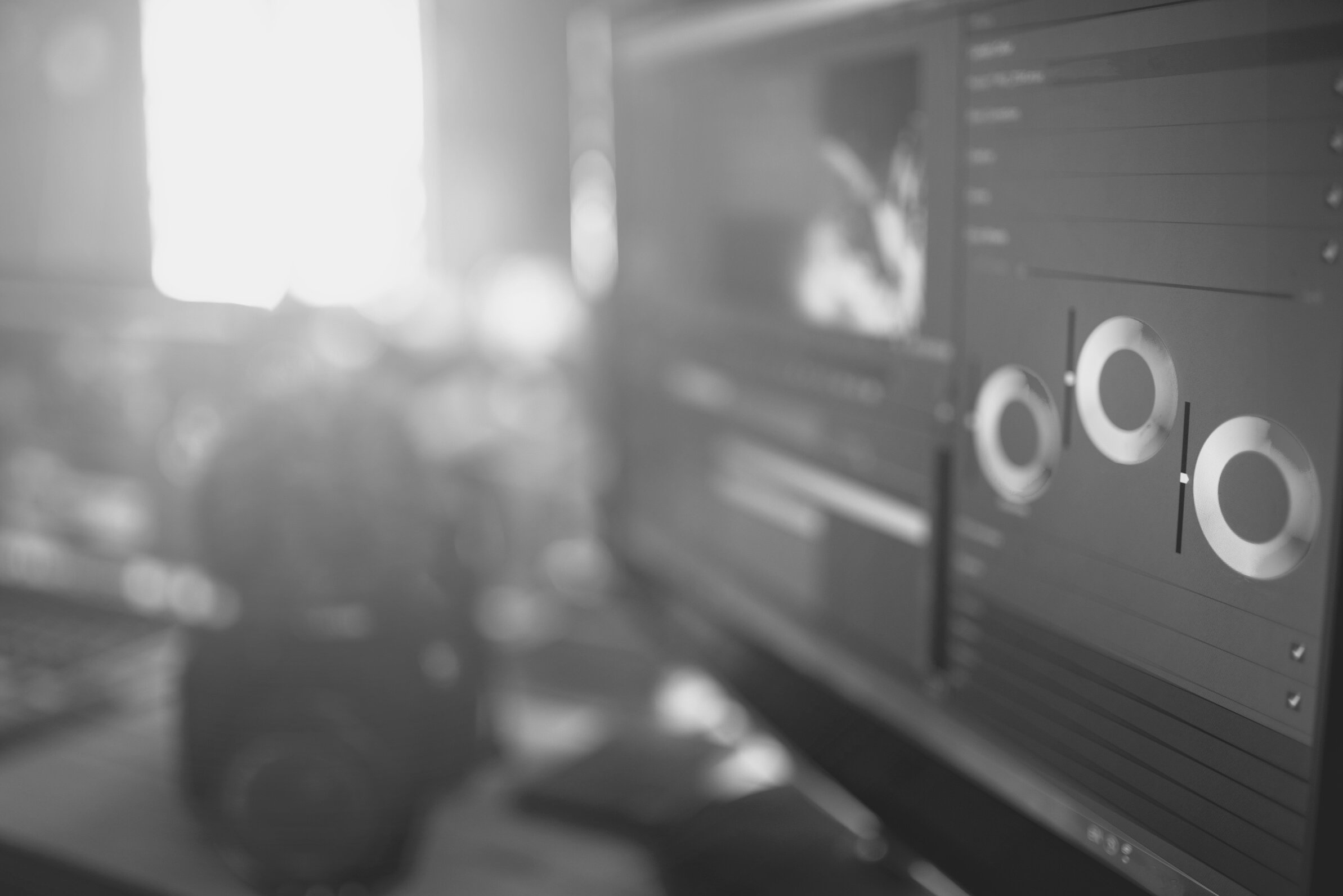 Monitor editing video grinding color effect filmmaking